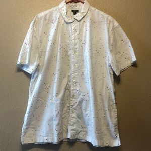 paint splatter button down